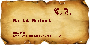 Mandák Norbert névjegykártya