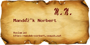 Mandák Norbert névjegykártya