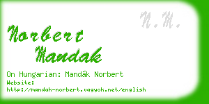 norbert mandak business card